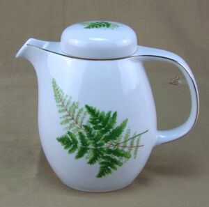 原重庆兆峰陶瓷容积1200ml欧式咖啡壶硬质瓷蕨草画面釉上彩