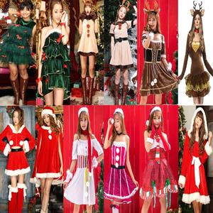 圣诞节服装女成人韩版套装cos圣诞节老人麋鹿派对公主裙演出衣服