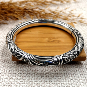 小小姜维淘宝个性寸家银饰手镯纯银手镯云南雪花银纯银手工手镯足银