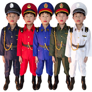 儿童军人套装小海军演出学生升旗手衣服男女孩宝警察制服儿童军装