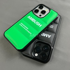 街头潮牌ambush适用于iphone15promax情侣手机壳苹果13小众绿色14