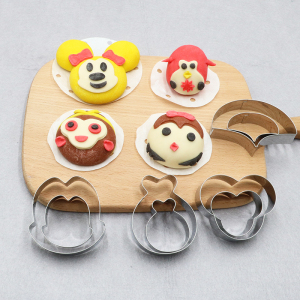 不锈钢卡通包8件套米老鼠猴子企鹅果蔬包子模具手工立体馒头蒸模