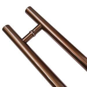 玫瑰金玻璃门拉手圆管拉丝不锈钢大把手双开ktv包厢木门扶手1.5长