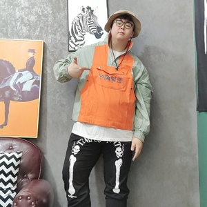 帅胖胖大码潮品店 胖子国潮机能风街头嘻哈加肥加大码工装夹克男