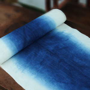 水家坊草木染手工蓝染贵州水族侗族机织土布门帘茶席diy渐变色