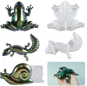 青蛙蜥蜴蜗牛小动物摆件饰品硅胶模具diy水晶滴胶模具