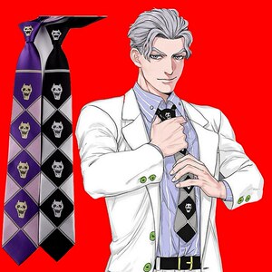 吉良吉影领带日版jojo奇妙冒险骷髅头黑色领带jk动漫周边cos订制