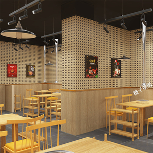 墙纸自粘商用专用烧烤餐饮小吃店饭店包厢餐厅墙面装饰壁纸贴防水