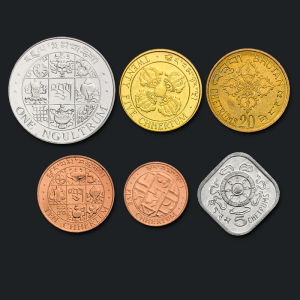 【亚洲】外国硬币 不丹6枚大全套 含异形币 全新未流通 外国钱币
