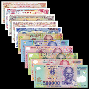 全新unc 越南11张/枚(200-500000盾)胡志明大全套钱币