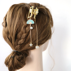 小精致的鲨鱼抓夹流苏发抓小号刘海抓很古典几何金属发卡森系发饰