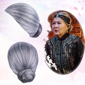 古装假发套老太太假发老奶奶古风话剧演出老太婆花白女士整顶头套