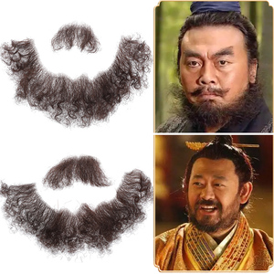 古装道具影视浓密夹胡须张飞胡子造型江湖大侠大络腮自然色假胡子