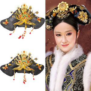 古装清朝宫廷影视剧舞台演出假发旗头延禧攻略如懿传同款头饰套装