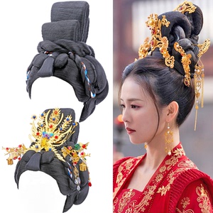 古装嫦娥假发套全头套舞台演出假发套影视高贵华丽头饰假发套装