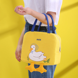 小黄鸭便当包可爱卡通便当袋学生上班族手提包饭盒袋带饭加厚袋子