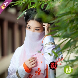 宝宝树古装cos出租新款汉服侠女面纱蒙面女侠仙剑3紫萱同款面纱