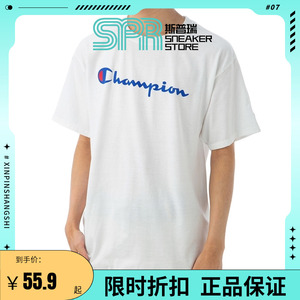 Champion冠军字母印花短袖T恤男女情侣潮牌刺绣 美版GT23H