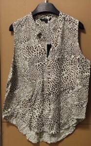 外贸出口美国女士人棉衬衫背心人造棉清凉短袖无袖豹纹上衣夏新款