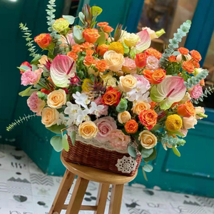 新款手提花篮鲜花装饰手工藤编插花小篮子花艺收纳篮花束包装花盆