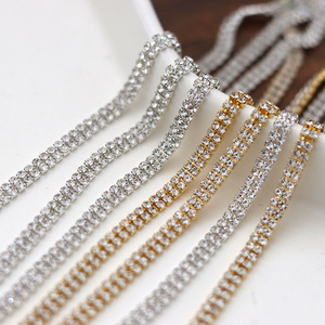 4mm宽精品玻璃水钻链条肩带婚纱包包鞋子等diy饰品配件链子