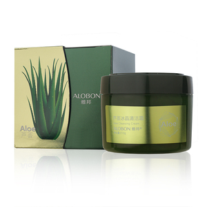 alobon/雅邦芦荟冰晶清洁霜210g洁面乳洗面奶按摩颗粒洁净水润