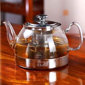 雅风加厚玻璃煮茶壶电磁炉专用烧水壶不锈钢过滤大容量泡茶壶茶具