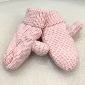 1-4岁外贸原单正品女童小童宝宝婴幼儿冬季保暖毛线针织加绒手套
