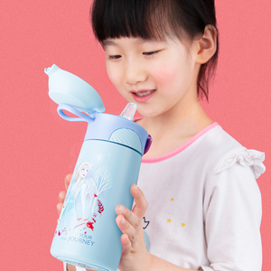 儿童保温杯鸭嘴吸管杯幼儿园冰雪奇缘小学生水杯艾莎公主女孩水壶