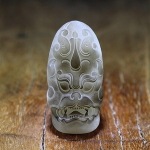 结缘新疆和田玉白玉籽料羊脂玉精品挂件苏工兽面貔貅玉牌西枫玉雕