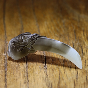 新疆和田玉白玉籽料羊脂玉精品吊坠苏工大师龙牙瑞兽项链西枫玉雕