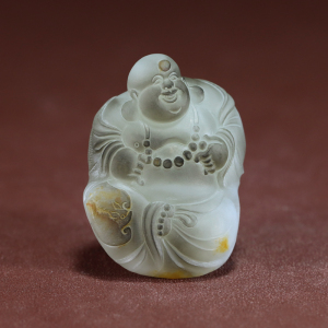 新疆和田玉籽料白玉羊脂玉精品玉石挂件苏工弥勒小佛籽玉西枫玉雕