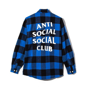 正品 Anti ASSC 衬衫格子红色蓝色黑灰色法兰绒衬衣 男女外套潮牌