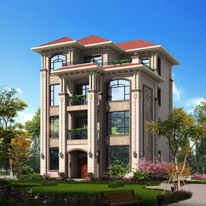 0027人付款淘宝4329四层欧式超豪华大气豪宅别墅设计图纸全套自建房