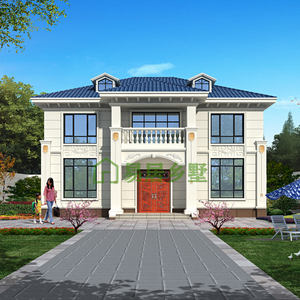211新款欧式别墅设计图纸二层农村自建房两层乡村小洋房施工图