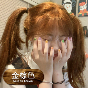 00102人付款淘宝奶茶金棕色染发剂膏女2022流行色显白亚麻灰植物纯