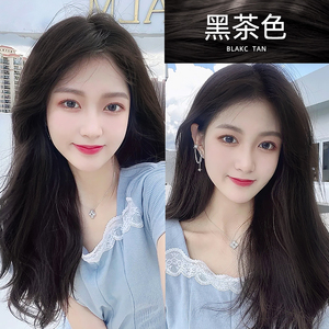 黑茶色染发剂膏女冷棕色显白2022流行色自己在家染发植物纯亚麻色