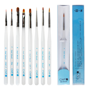 CNF光疗笔彩绘笔日本美甲笔套装8支优质笔毛制圆头平头拉线晕染笔