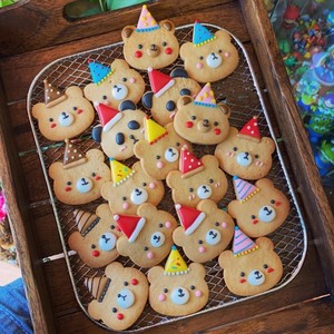 卡通小熊翻糖糖霜饼干 儿童节饼干 手工甜点