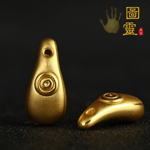 24k黄金鹿牙卡子 3d硬金999足金卡子配饰 108佛珠手串法器diy配件