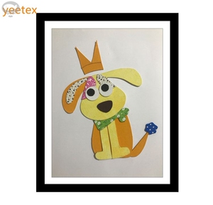 【免剪裁模板】 diy手工布艺儿童亲子拼布材料包布贴画可爱狗