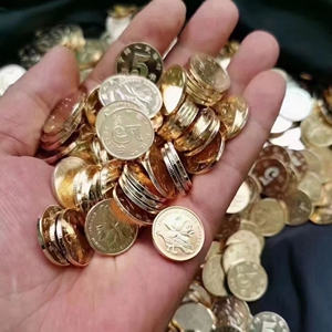 全新金黄色五角硬币拼喜字金色5角钱硬币整卷50枚保真铺过门石.