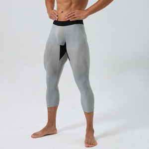美式男士专业健身瑜伽裤深蹲慢跑户外骑行运动裤紧身高弹七分裤子