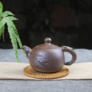 荥经黑砂茶具传统纯手工土陶泡茶壶家用功夫茶套装老字号粗陶单壶