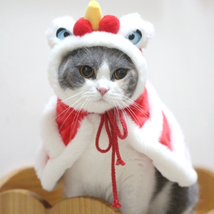 宠物新年醒狮变身装扮斗篷猫咪衣服舞狮披风披肩春节喜庆节日拍照