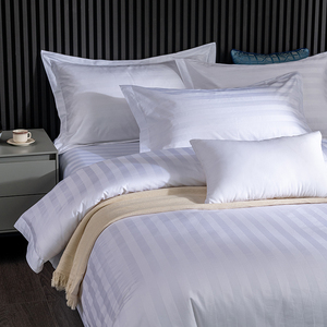 宾馆酒店全棉被套单件纯白加密缎条旅馆民宿被罩150x200X230被单