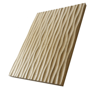 快装波浪板3d浮雕实木板现代木墙装饰木质护墙板电视背景墙定制