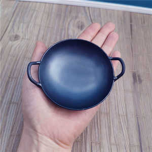 迷你厨房抖音拍摄视频网红同款袖珍双耳小铁炒锅炒菜小铁铲小锅盖