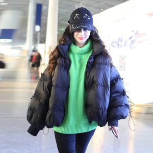 angelababy杨颖明星同款羽绒服女短款宽松冬季白鸭绒面包服外套潮