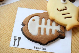 韩国创意小鱼饼干模烘焙饼干蛋糕装饰饼干模具立体印模